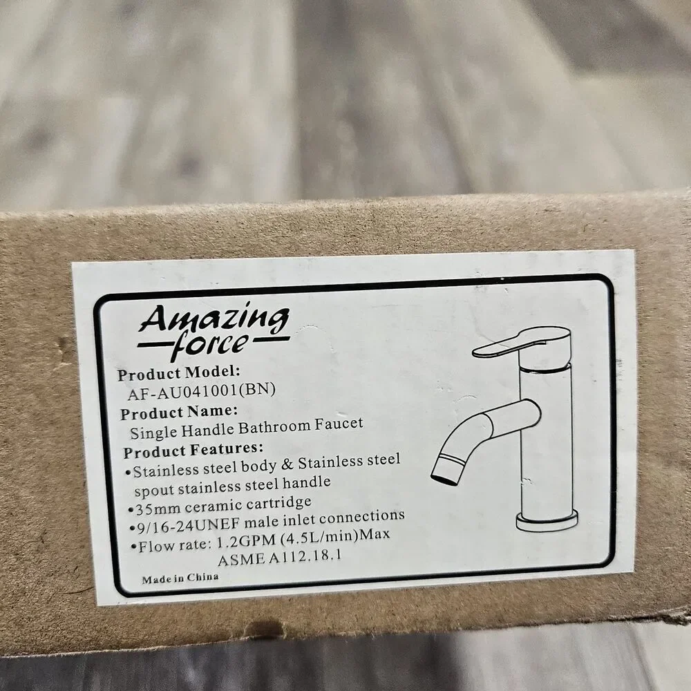 Amazing Force Single Handle Bathroom Faucet Stainless Steel Brushed Nickel